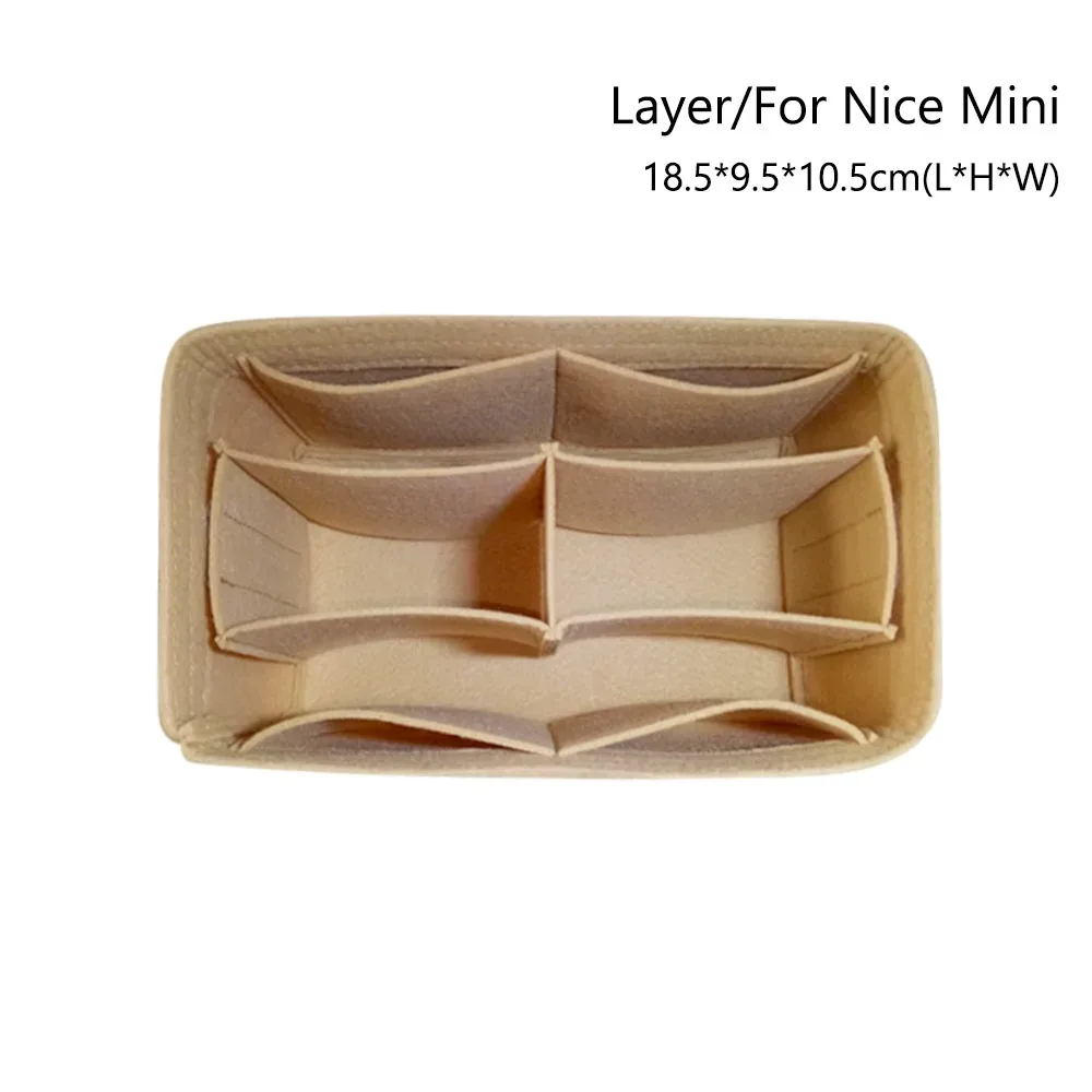 organisateur de sac à main en feutre durable, support de sac, insert de rangement portable pour lv nice nano/mini/bb