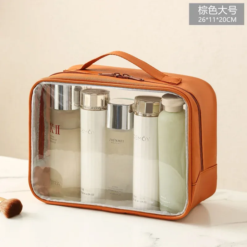 sac cosmétique transparent pour femmes, organiseur de maquillage en pvc transparent avec fermeture éclair, étui de rangement portable pour articles de toilette de voyage