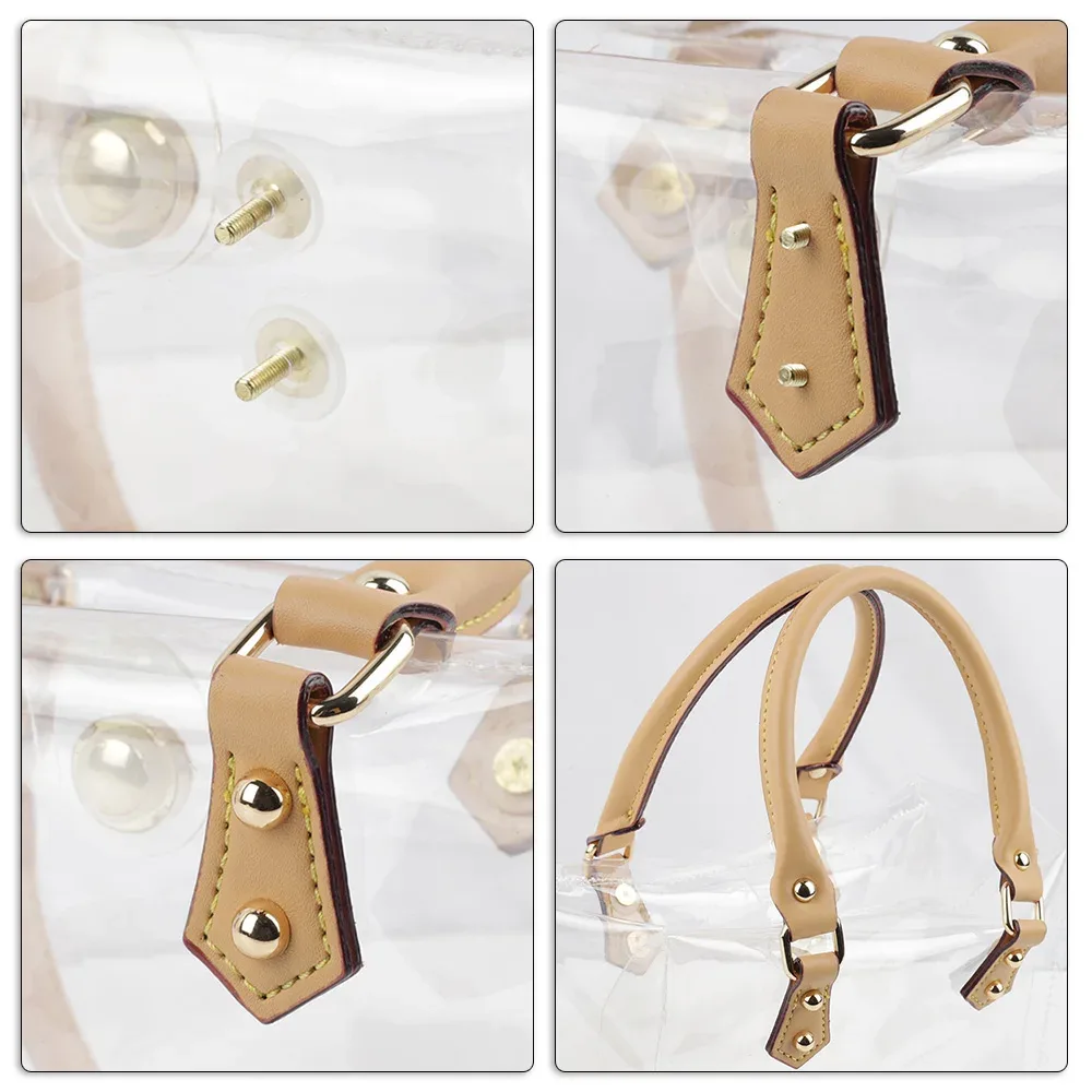 kit d'accessoires pour la fabrication de sacs à main en cuir pour femmes, accessoires diy faits à la main en tpu pour sacs fourre-tout transparents de grande capacité