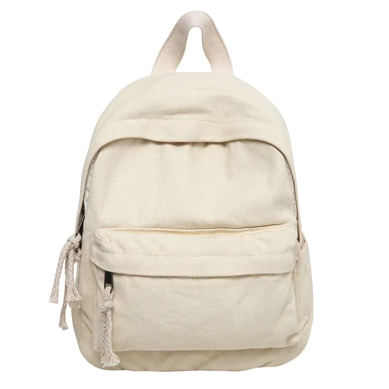 petits sacs à dos en toile solide pour femmes, 100% coton, petits sacs de loisirs ou de voyage, sacs d'école en tissu mignon pour enfants, paquet vert à bandoulière