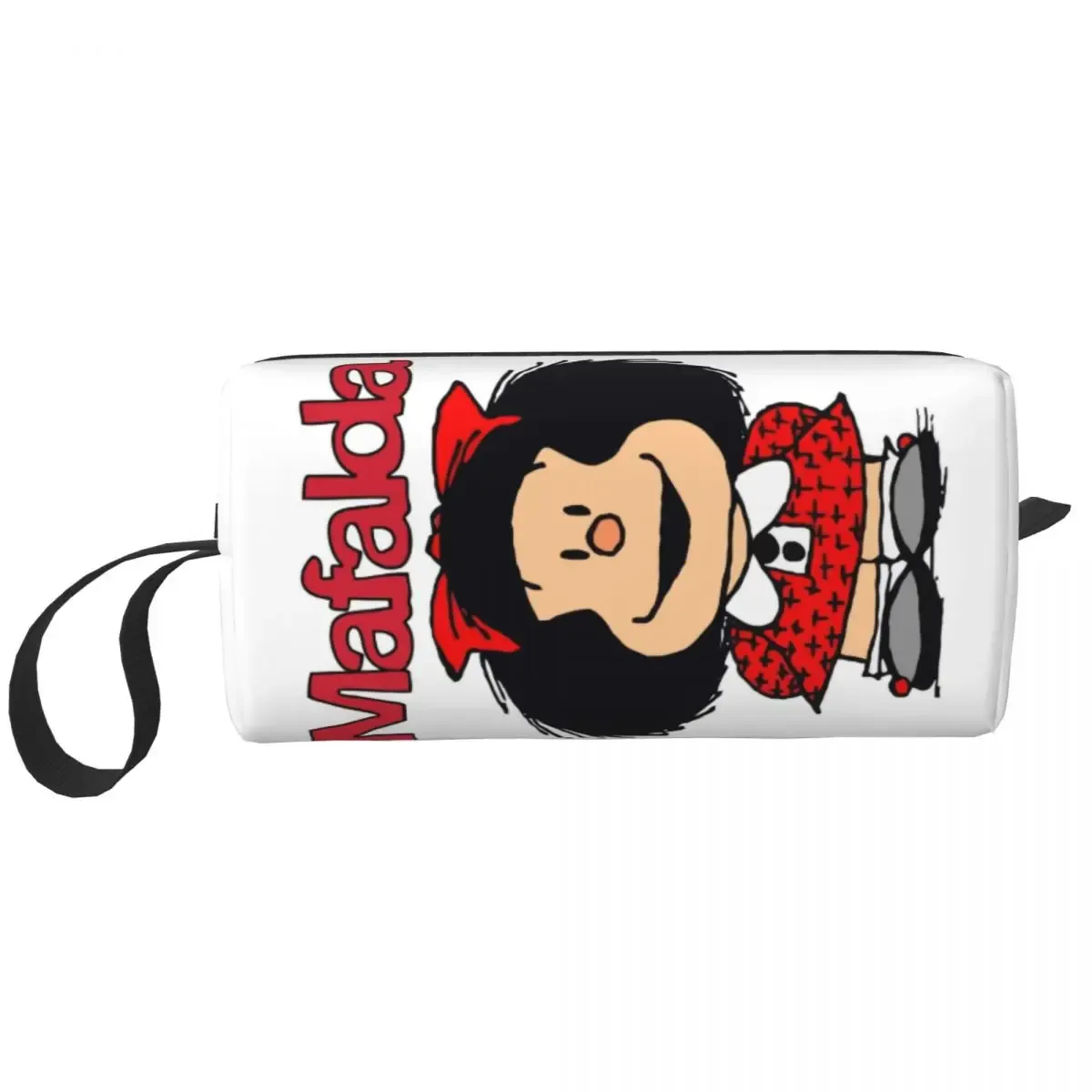 sac de maquillage personnalisé mafalda ballon coeur femmes voyage organisateur cosmétique mode quino manga dessin animé stockage trousses de toilette