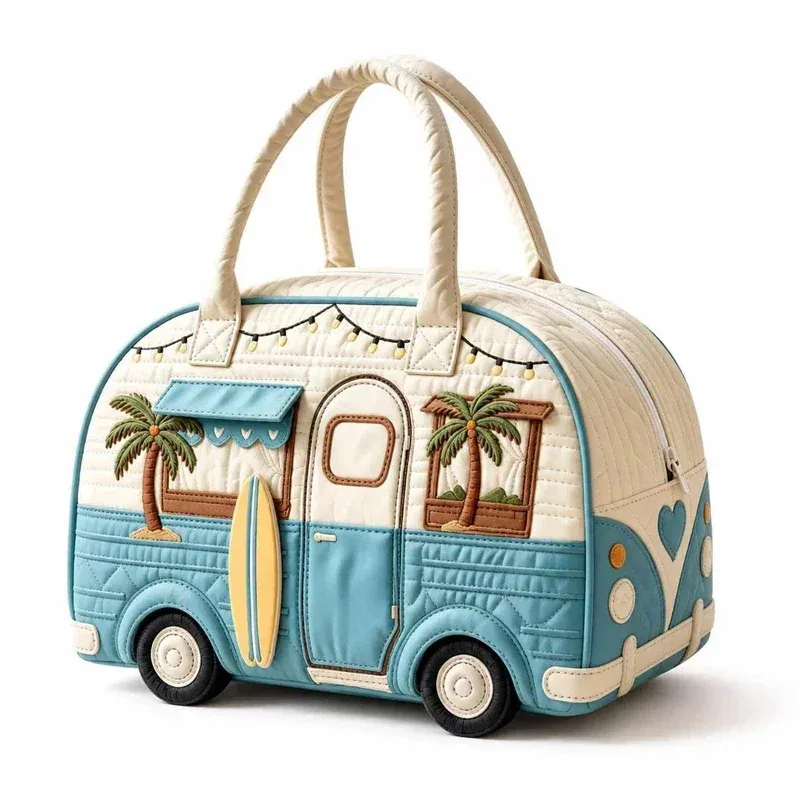 nouveau sac de voyage matelassé en forme de bus, 9 styles, grande capacité, matelassage 3d, sac de voyage, sac fourre-tout, sac à main pour courtes distances