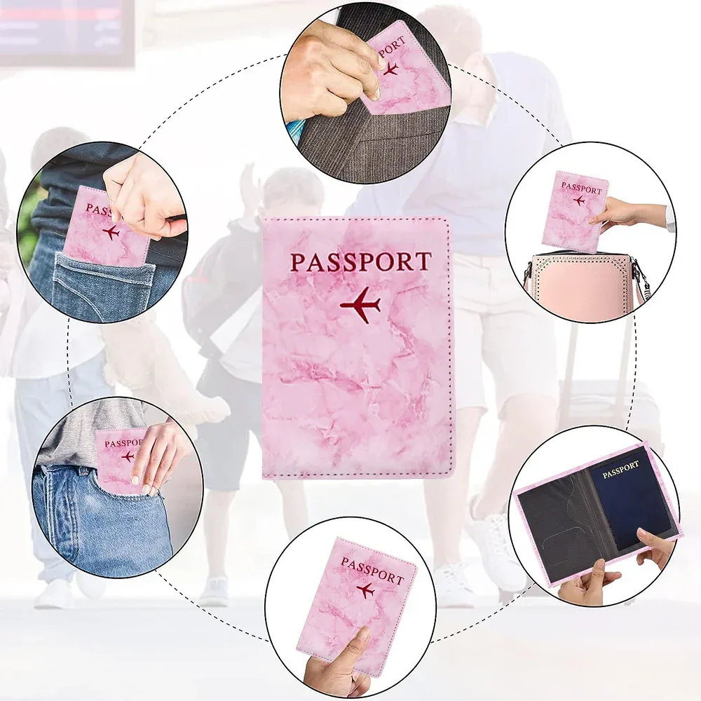 étui de passeport imprimé série rose rouge, porte-passeport, accessoires de voyage, housse de protection pour avion