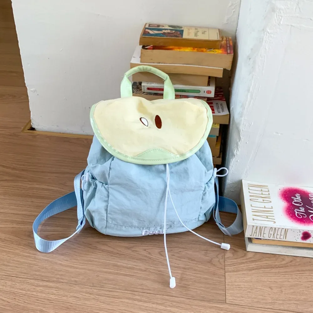 sac à dos coréen de style outdoor avec cordon de serrage, couleur dopamine, en nylon, pour voyage, grande capacité, pour la randonnée, sac à bandoulière