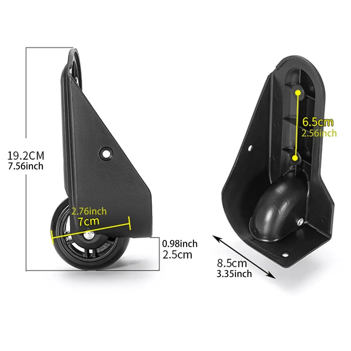 2 roues à bagages universelles, résistantes à l'usure, rotatives, flexibles, accessoires de voyage, réparation, valise unidirectionnelle, remplacement des armes