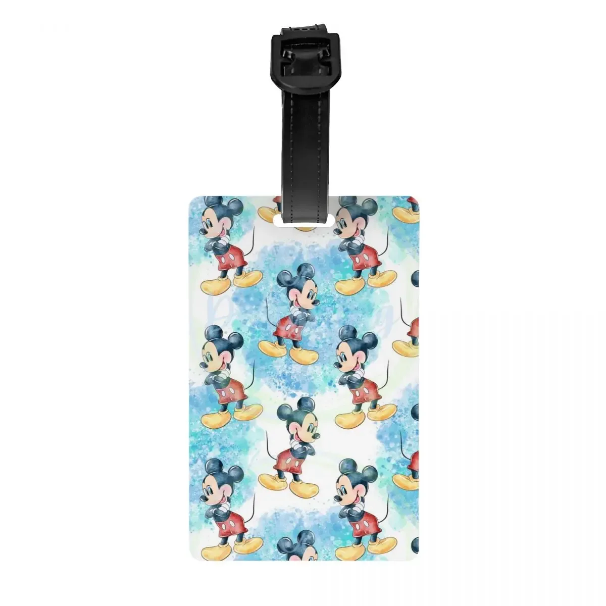 étiquette de bagage personnalisée m-mouse pour valises, étiquettes de bagage mignonnes de dessins animés, étiquette d'identification avec couverture de confidentialité