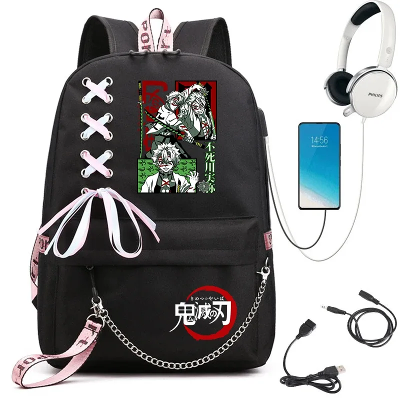 sac à dos imprimé demon slayer anime pour filles, sac à dos d'école décontracté, sac à dos de voyage léger pour adolescents