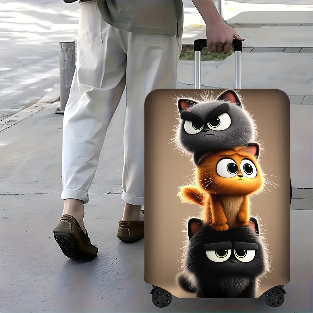 1pc housse de bagage imprimée chat mignon pour bagages de 18 à 32 pouces ; accessoires de voyage anti-poussière et élastiques pour une protection efficace