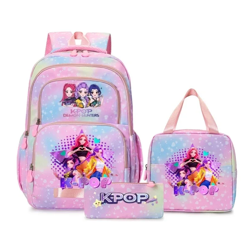 sacs à dos kpop colorés pour garçons, rumi mira zoey huntr/x saja, sacs d'école décontractés, sacs de voyage imprimés, mochila