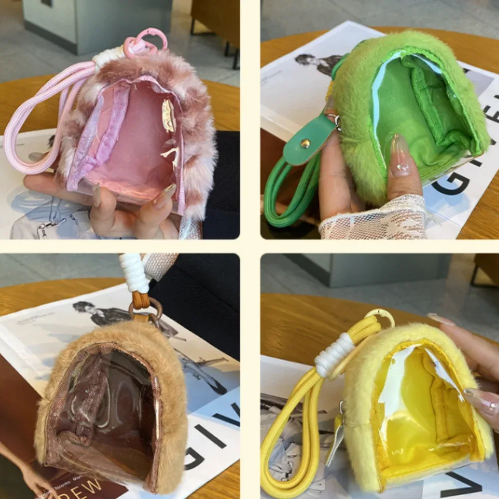 Sac de marche pour poupée, porte-clés de dessin animé, sac de rangement pour poupée, sac d'exposition Transparent pour voyage, organisation pour enfants
