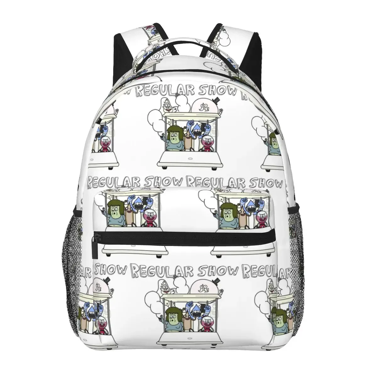 mordecai and rigby regular show – sacs à dos graphiques avec personnages de dessins animés, cartable pour garçons et filles, sacs d'école, sac à dos de voyage, sac à bandoulière