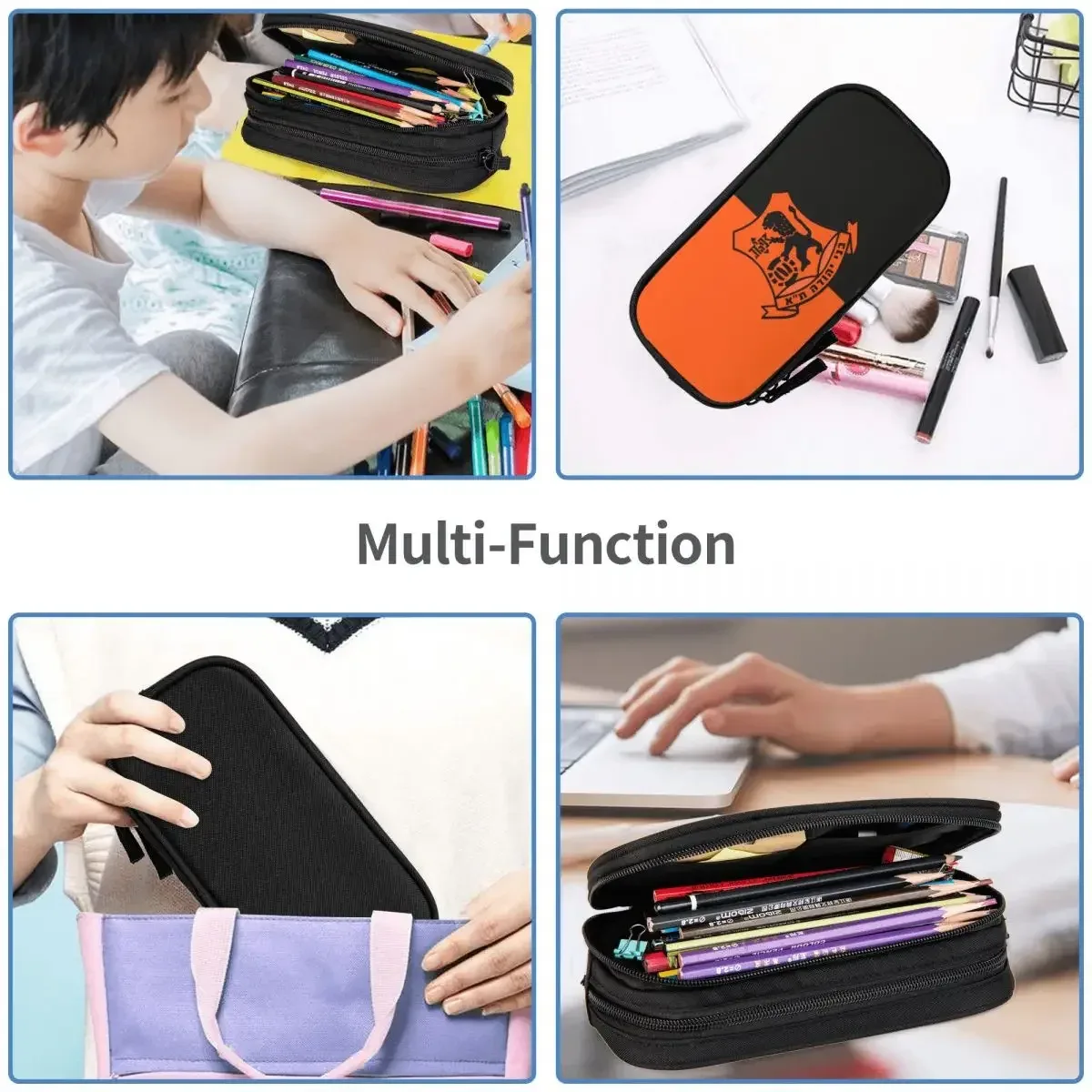 bnei yehuda tel aviv big capacity pencil pen case office college school large storage bag pouch holder box organizer