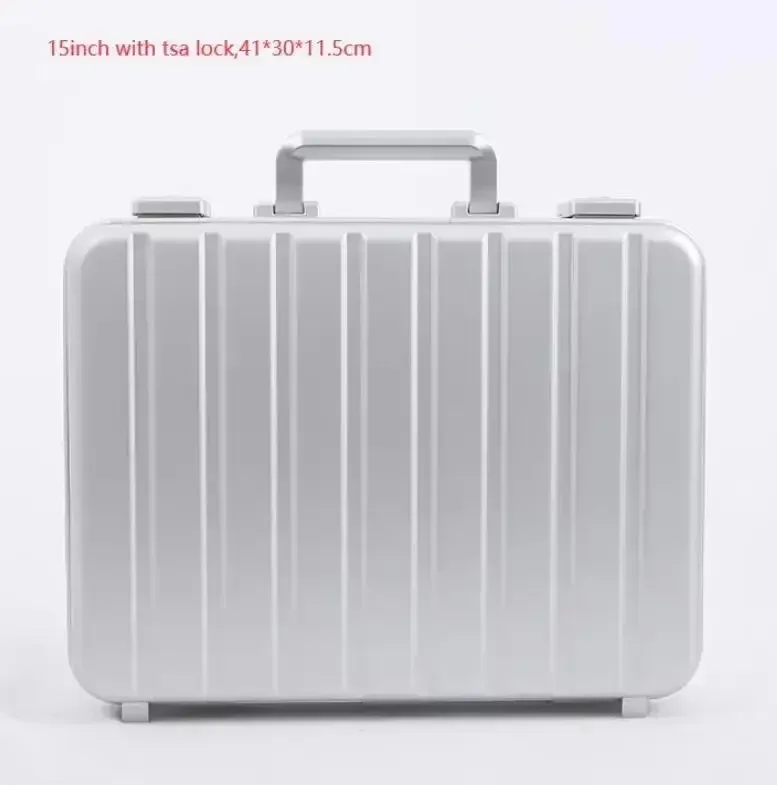 100% nouvelle mallette en aluminium boîte à outils étui pour ordinateur portable boîte d'affaires pour ordinateur portable avec serrure