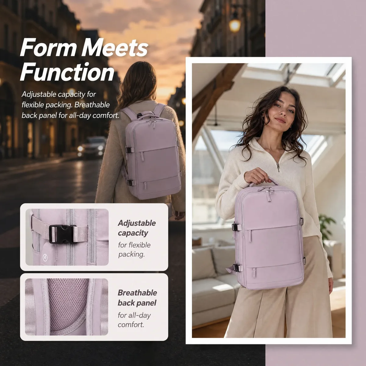 sac à dos pour ordinateur portable avec chargement usb, sac à dos pour femme en nylon de haute qualité, sac à dos d'affaires pour femme, sac à dos de voyage en plein air pour femme