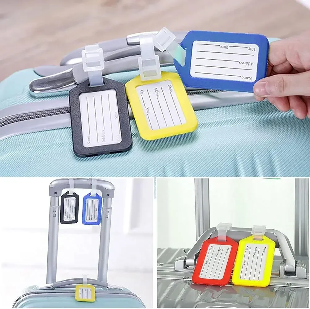 étiquettes de bagages colorées pour sac de visite, nom de valise, lettres personnalisées pour avion, accessoires de voyage attro, 1/10 pièces