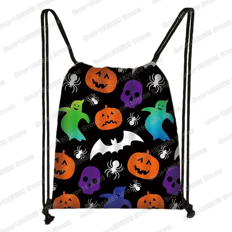 sac à dos gothique imprimé vampire bat ghost, sacs à cordon, sacs à bandoulière pour femmes et hommes, porte-chaussures de voyage