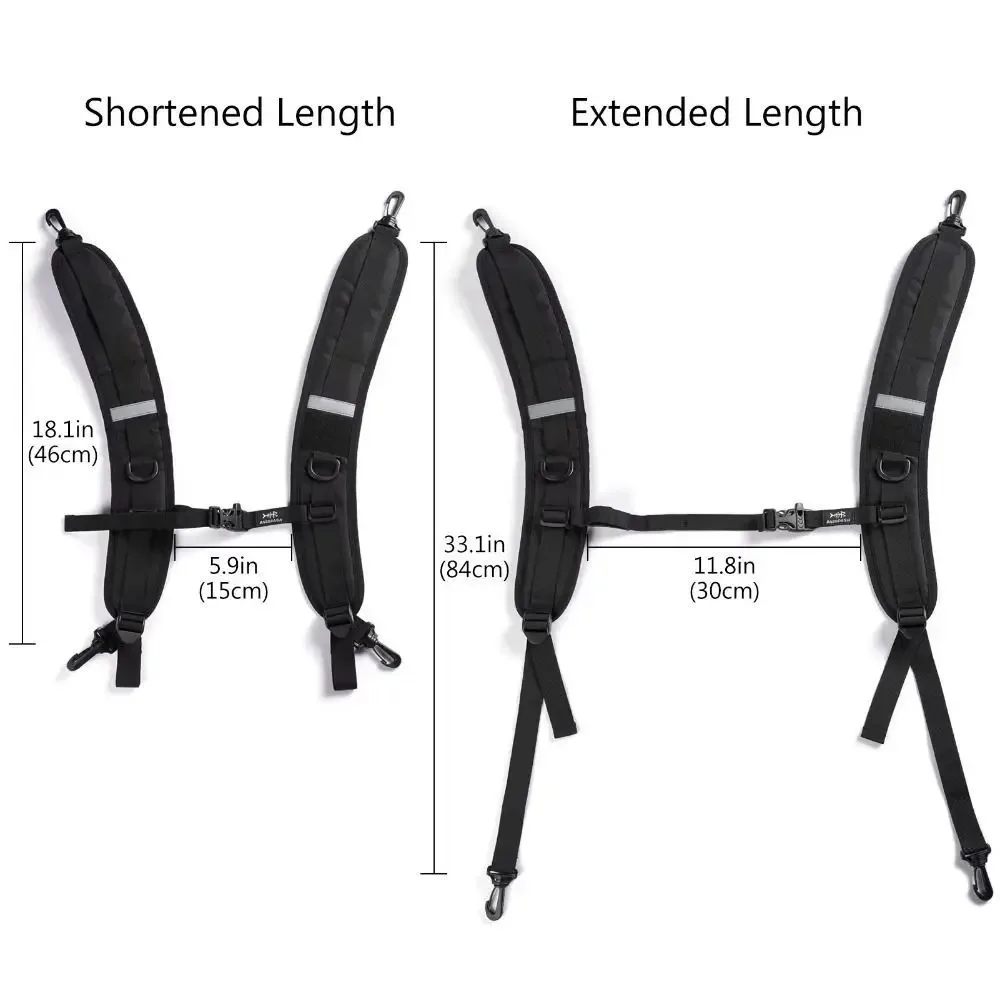 nouveau sangles de sac à dos noires oxford tissu sacs d'absorption des chocs bandoulière sangle de remplacement escalade randonnée