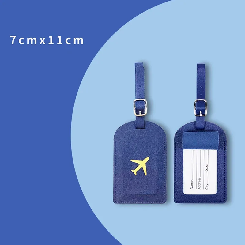 étiquette de bagage en cuir pu, 1 pièce, étiquettes d'identification de nom, étiquette d'identification de valise de voyage, étiquette de sac d'embarquement, accessoires de voyage
