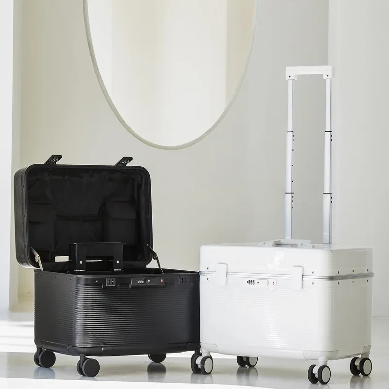 top flip photographie cadre en aluminium valise de voyage boîtier de chariot instrument de beauté bagages 20/ 24 pouces valise de cabine