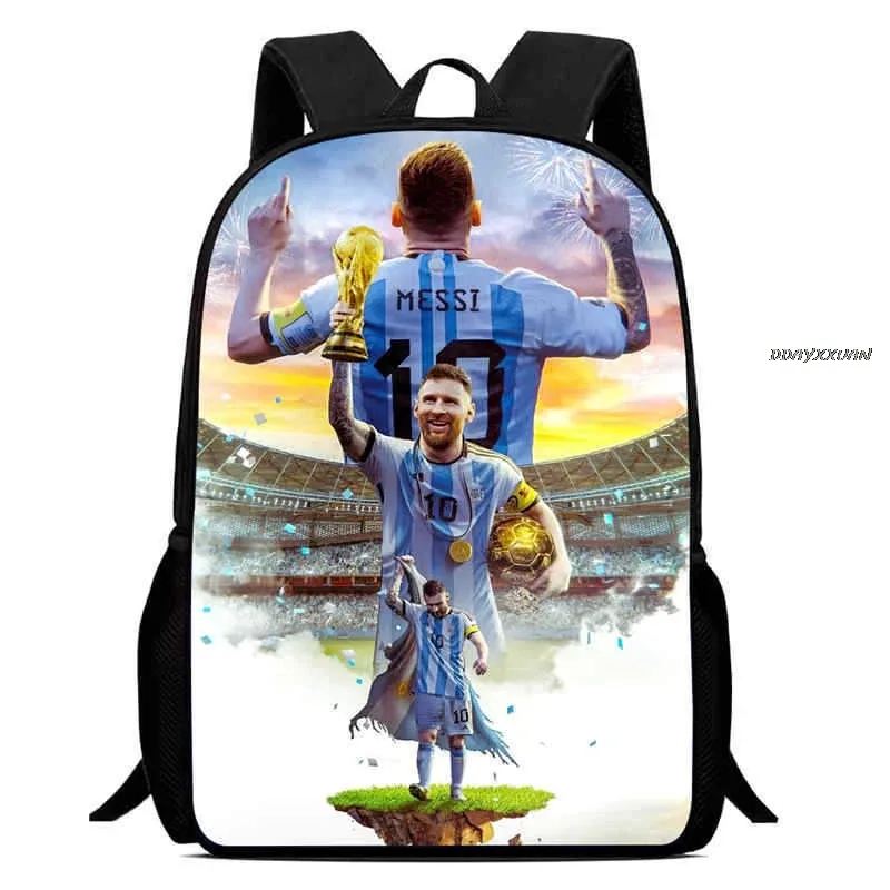 sac à dos scolaire dessin animé messi unisexe pour enfants de 5 à 8 ans - sac à dos léger ergonomique et protecteur de la colonne vertébrale pour l'école