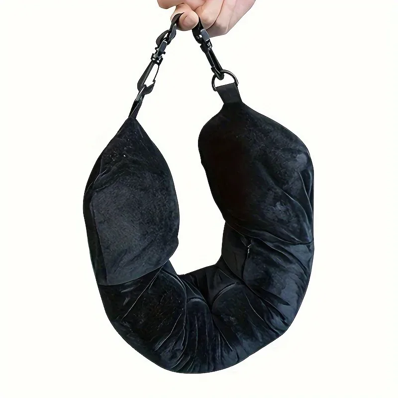 oreiller de voyage pliable, coussin de soutien cervical multifonctionnel, oreiller léger et portable pour les voyages en avion et en voiture.