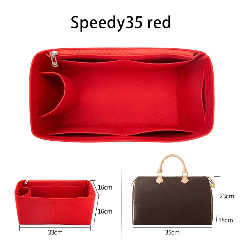 wuta feutre insérer sac organisateur pour for lv speedy 20 25 30 35 rabat sac à main sac intérieur maquillage voyage sac à main stockage sac fourre-tout accessoires