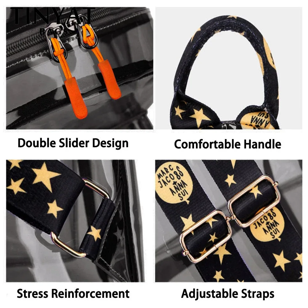 tinat fashion – sac à dos transparent pour femmes, mini sac à dos mignon de voyage, sac à dos d'école, sac d'étudiant pour filles, mochila pour enfant