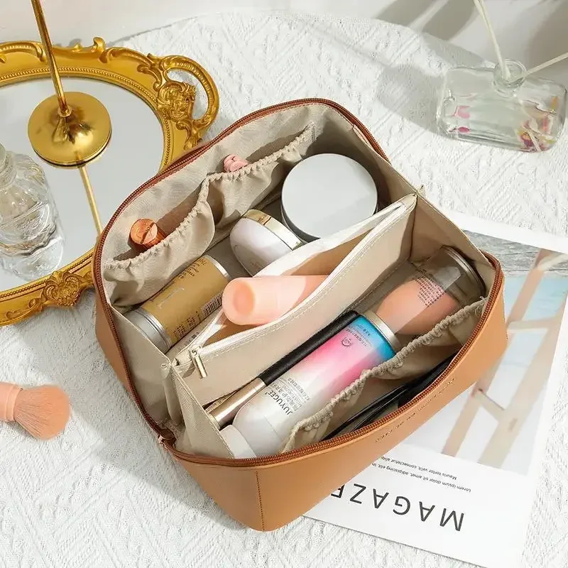 trousse de toilette pour femme, trousse de maquillage, pochette de rangement, boîte de luxe pour femme, trousse à cosmétiques, sac de rangement pour voyage avec fermeture éclair
