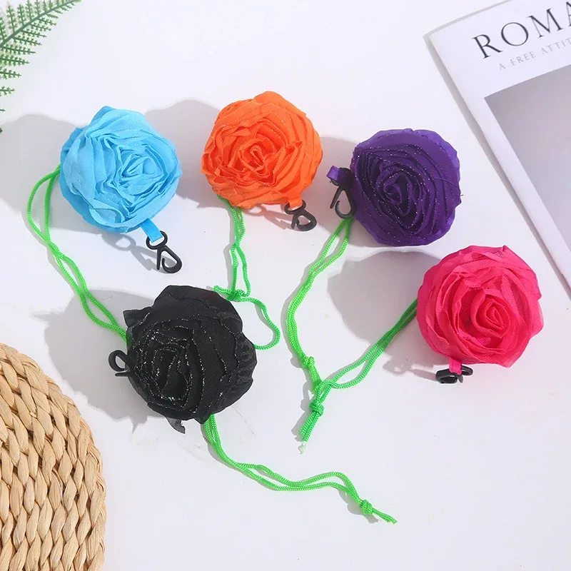 sac de courses pliable portable motif rose, grande capacité, sac fourre-tout léger et durable, sac de voyage, pochette de rangement