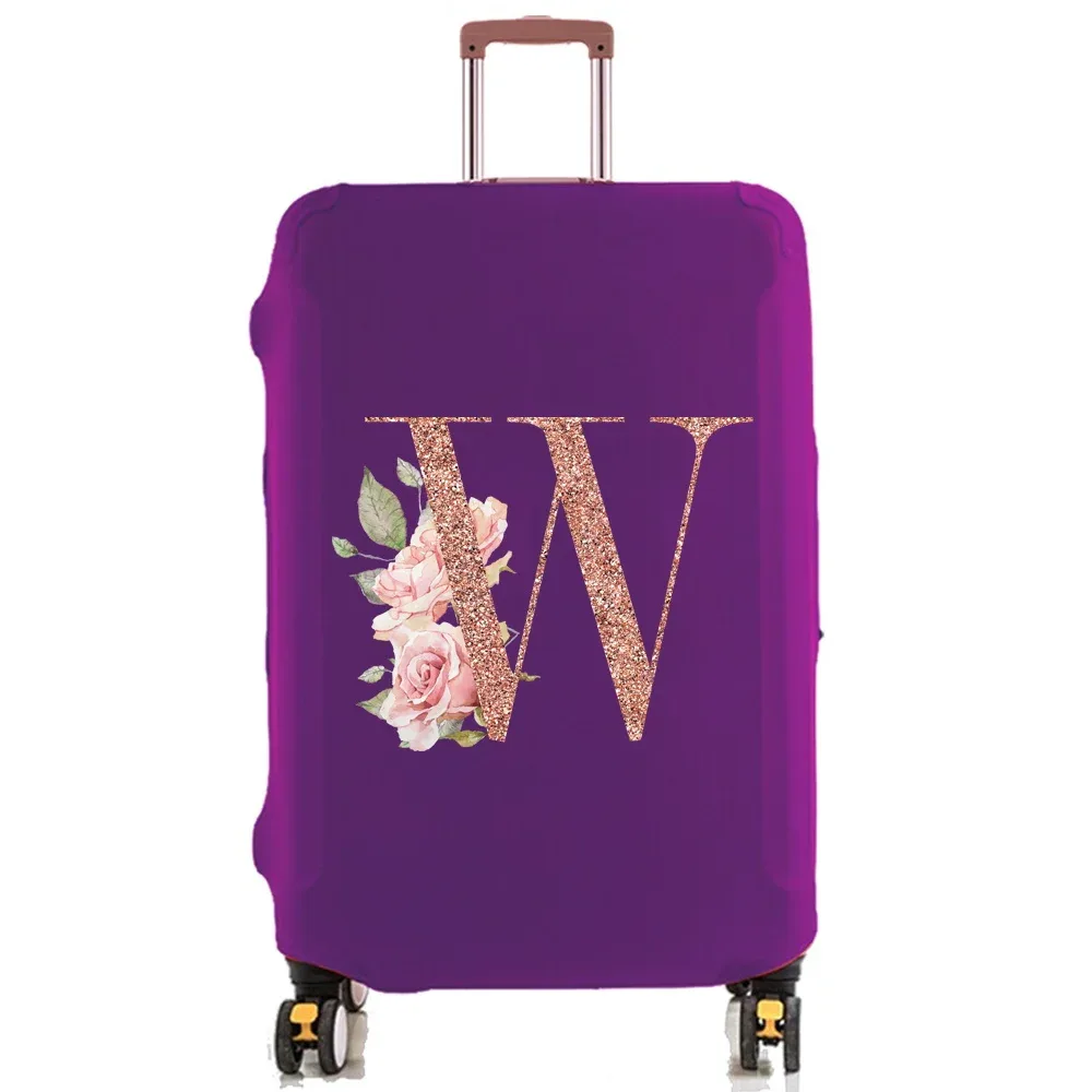 housse de protection pour bagages de 18 à 32 pouces, accessoires de voyage, tissu extensible illimité en or rose, housse anti-poussière, boîtier de chariot