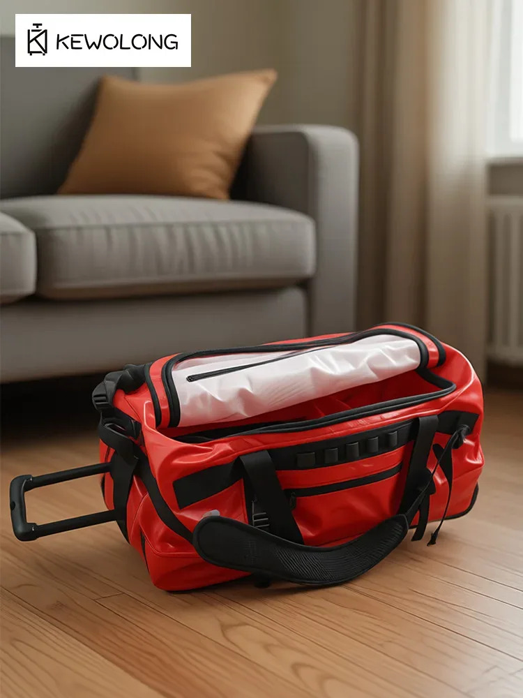 grand sac polochon roulant imperméable en pvc 90l pour voyage, camping, sac de bagage de remorquage de sauvetage en plein air et d'urgence