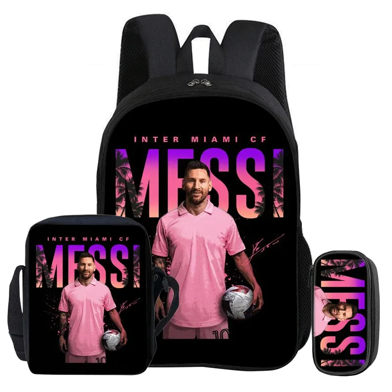sac à dos pour enfants, ensemble de 3 pièces, sac à dos football star, meilleur cadeau, sac à bandoulière pour étudiants, sacs à crayons, sac à livres m-messis
