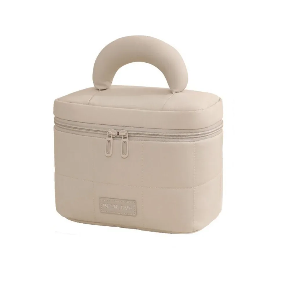 sac à cosmétiques de grande capacité pour femmes, sac de toilette de voyage multi-poches, étui à cosmétiques imperméable de couleur unie