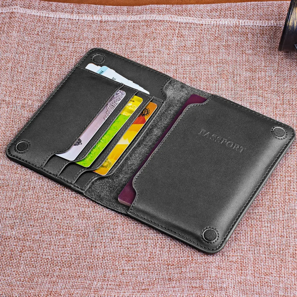 Étui de protection pour passeport, livre de protection, blocage RFID, porte-passeport, fermeture magnétique, organisateur de voyage pour Documents, portefeuille en cuir