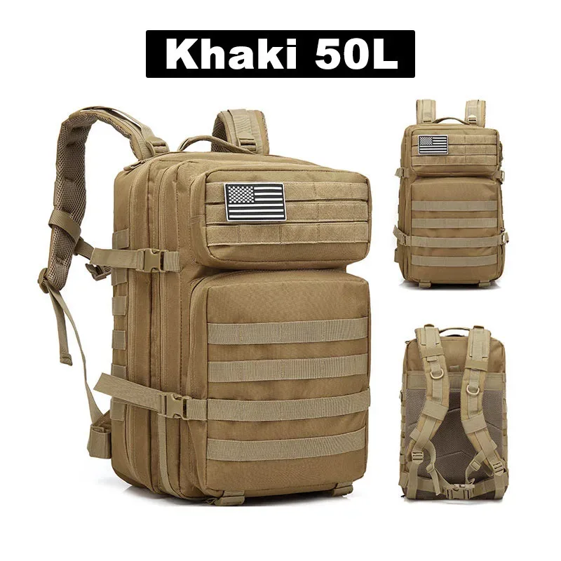 50l sac à dos tactique hommes voyage grande capacité sacs à dos hommes étanche sports de plein air sacs multifonctionnels