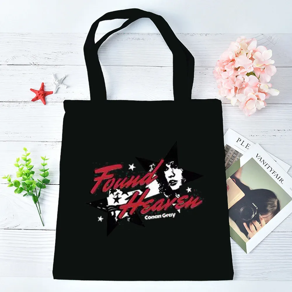 sac fourre-tout conan gray pliable pour courses, sac à bandoulière réutilisable femme