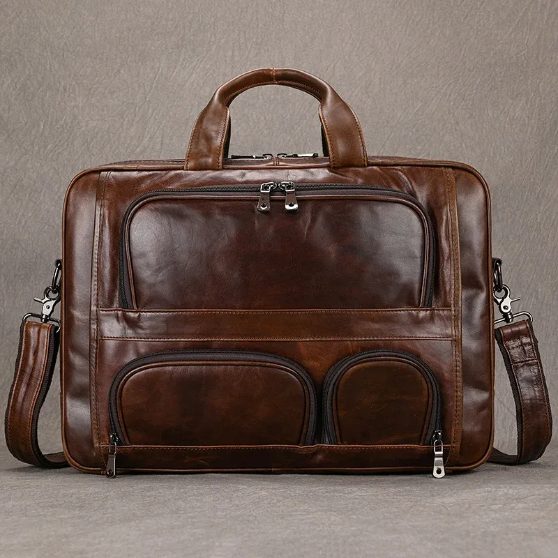 newsbirds porte-documents en cuir véritable sac de travail de bureau sacs pour ordinateur portable en cuir véritable 17 pouces brève étui sacs ordinateur portable sacs à main de voyage