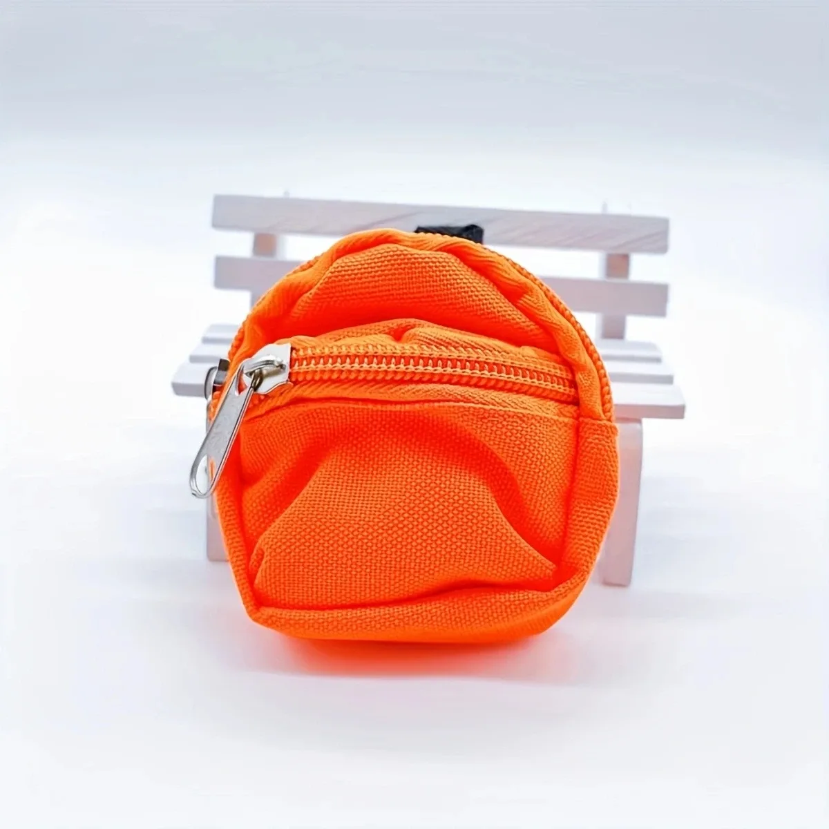 1 pièce mini sac à dos porte-monnaie à fermeture éclair double épaule avec porte-clés et pendentif