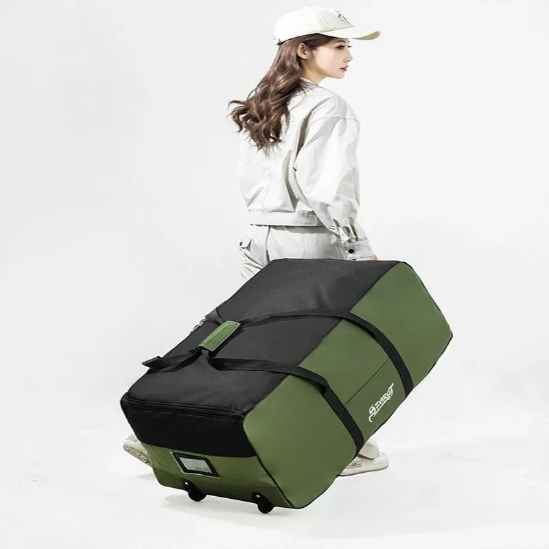 valise de voyage pliable grande capacité pour étudiant, avec roulettes, pour le rangement de couettes et de vêtements