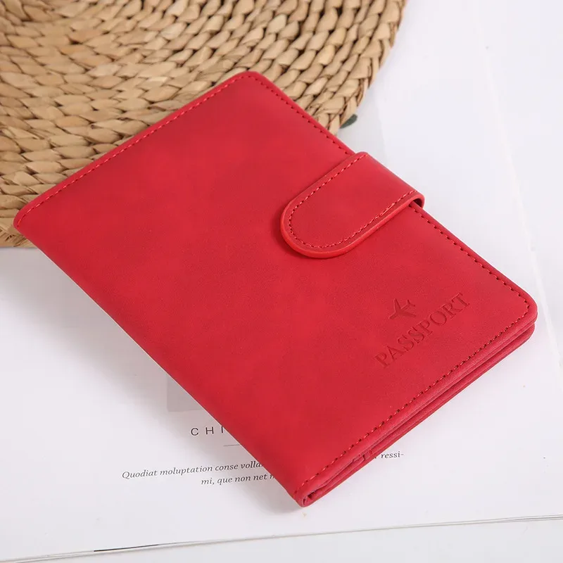 porte-passeport en cuir couvre étui étanche voyage carte de crédit portefeuille mignon passeport livre pour femmes/hommes boucle passeport couverture