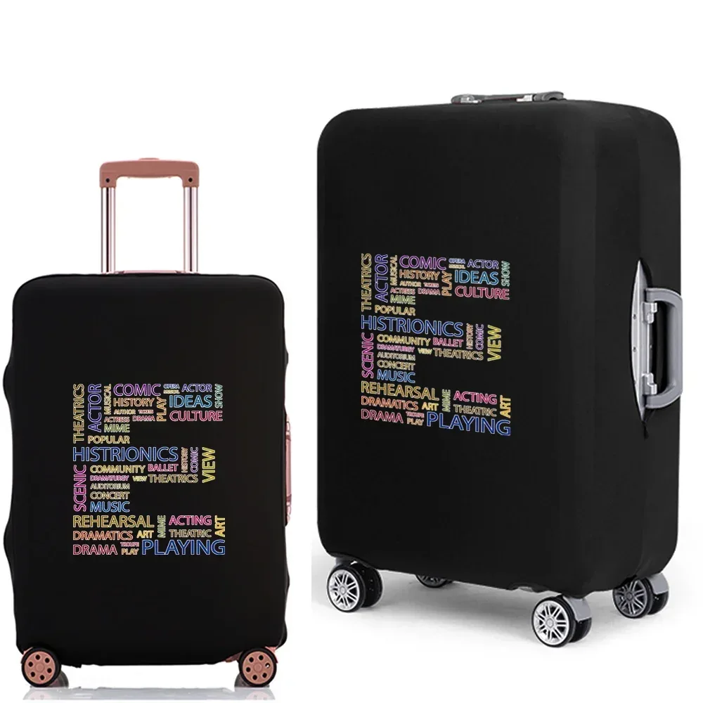 étui à bagages 2022, housse de protection avec texte 26 lettres, motif de voyage, élastique, housse anti-poussière pour valise de 18 à 28 pouces