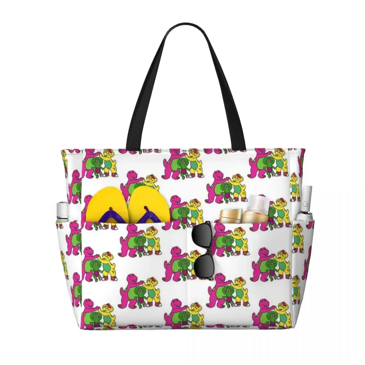 barney and friends – sac fourre-tout de plage, sac de sport, de yoga, grand sac fourre-tout pour femmes, sac de voyage, sac de fitness