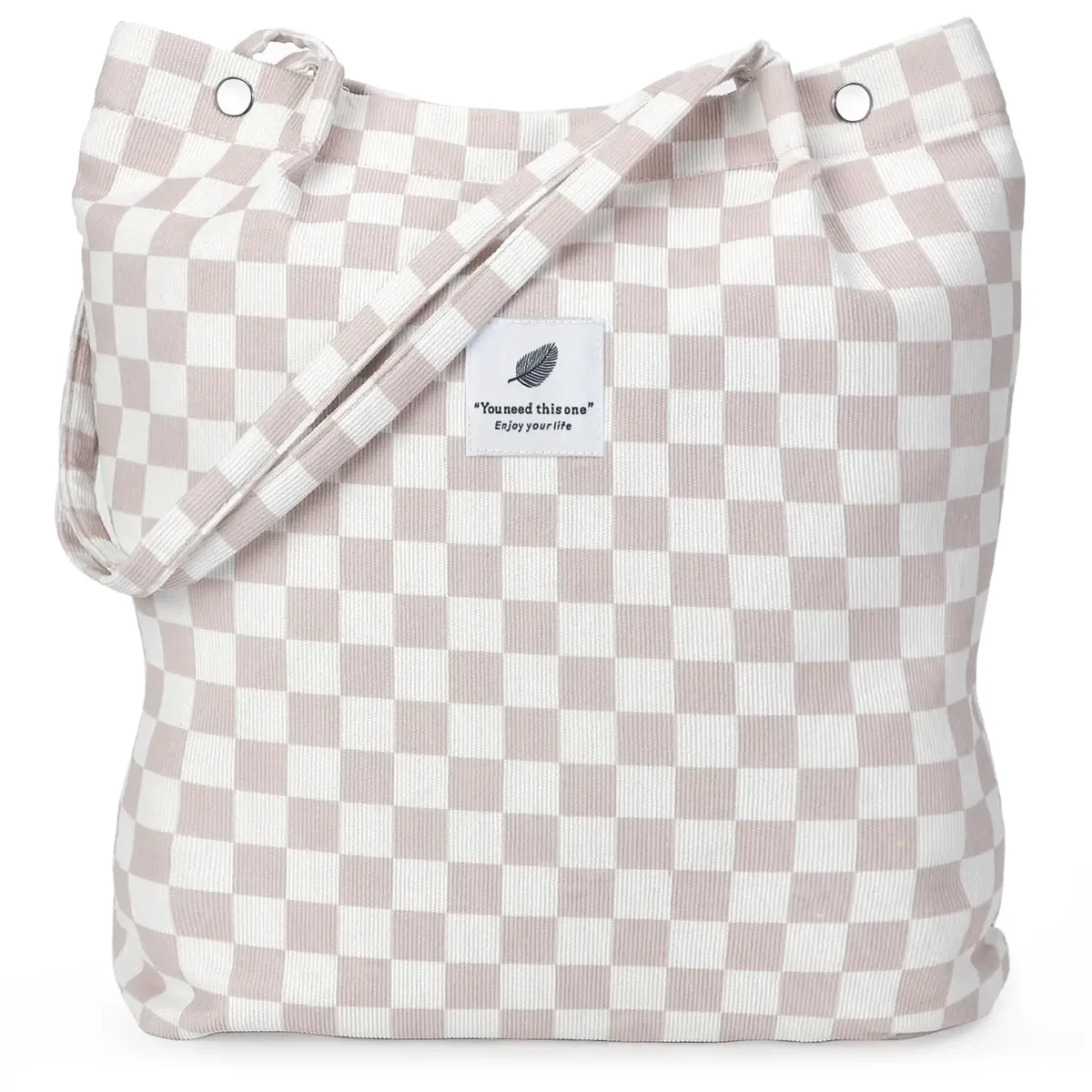 sac fourre-tout en velours côtelé, fourre-tout mignon pour femmes, sac à bandoulière avec poche intérieure pour le travail, la plage, les voyages et le shopping, l'épicerie