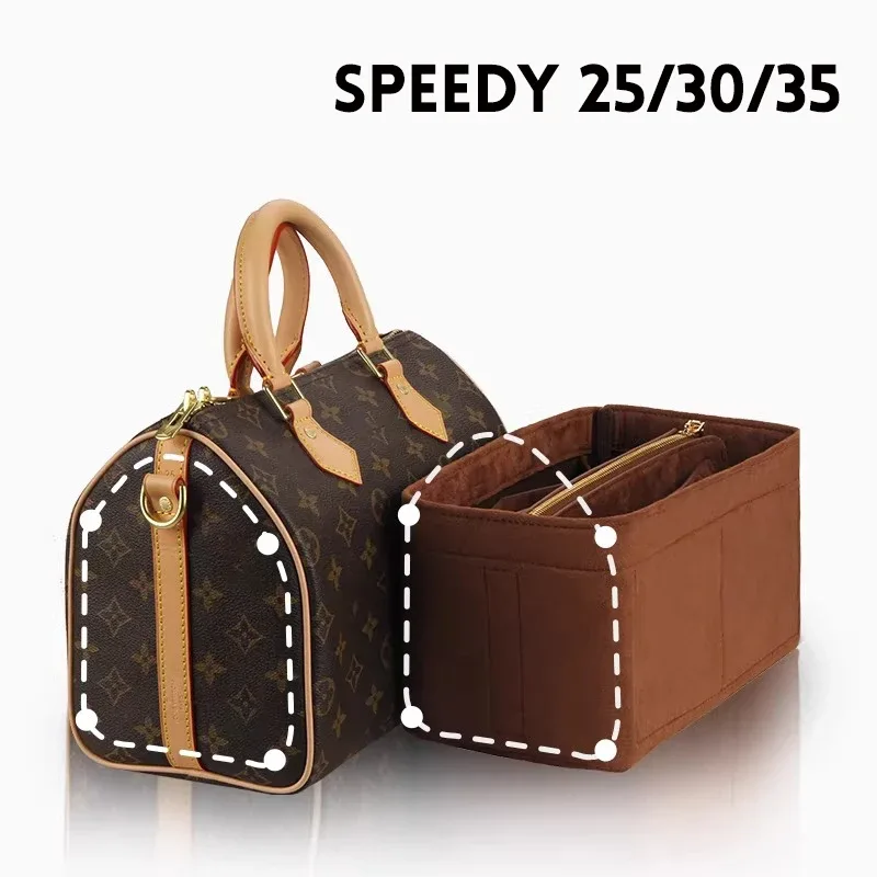 Organisateur de sac en feutre pour sacs à rabat LV Speedy 25 30 35, sac intérieur, trousse de maquillage, sac de voyage, accessoires pour sacs fourre-tout