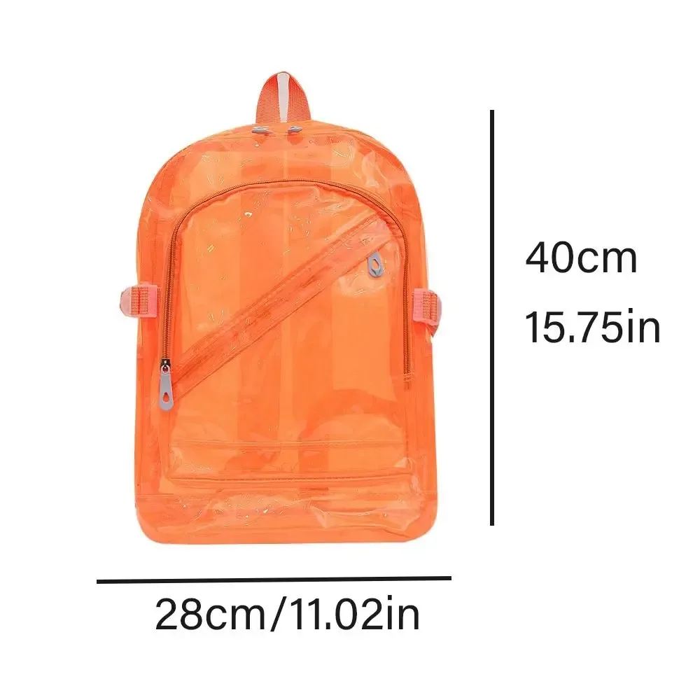 sac à dos transparent de couleur bonbon portable pour adolescents, sac d'école en pvc pour étudiants, sac de voyage polyvalent, sac à bandoulière transparent pour l'école.