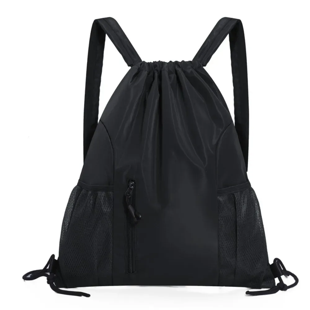 sac à dos simple à cordon de serrage grande capacité, imperméable et léger, sac de sport uni décontracté pour étudiant