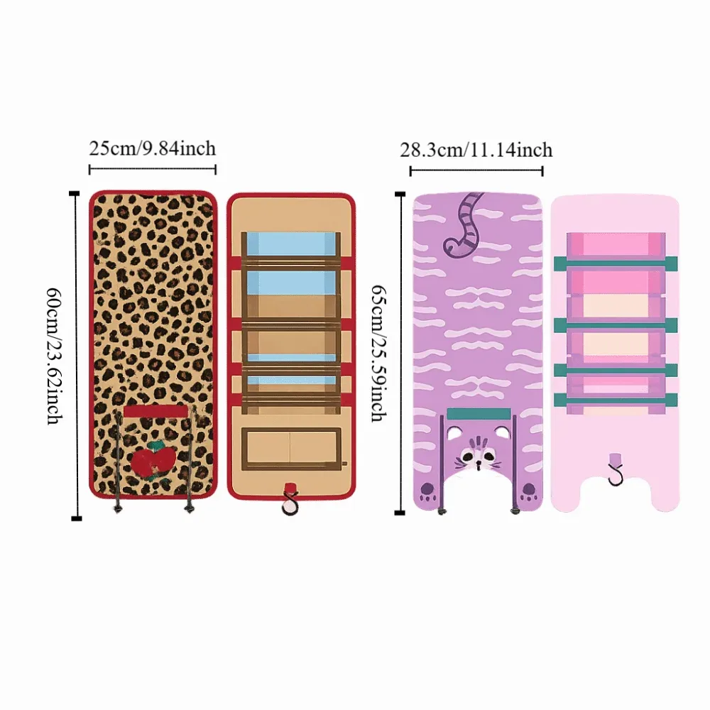 sacs de rangement pour cosmétiques à grande capacité, motif animal mignon, organisateur portable à cordon pour pinceaux de maquillage, pliable en oxford, style kawaii.