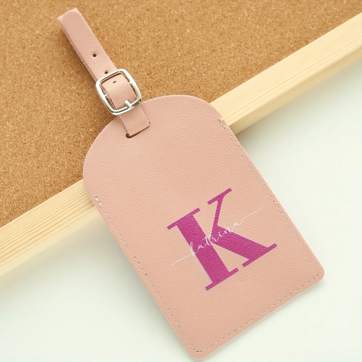 étiquette de bagage personnalisée avec nom et initiales pour valises, étiquettes de bagage colorées avec monogramme personnalisé et carte de nom avec protection de la vie privée