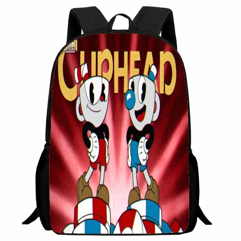 cuphead étudiant sac à dos dessin animé tasse à thé tête sac à dos léger 123 qualité garçons et filles