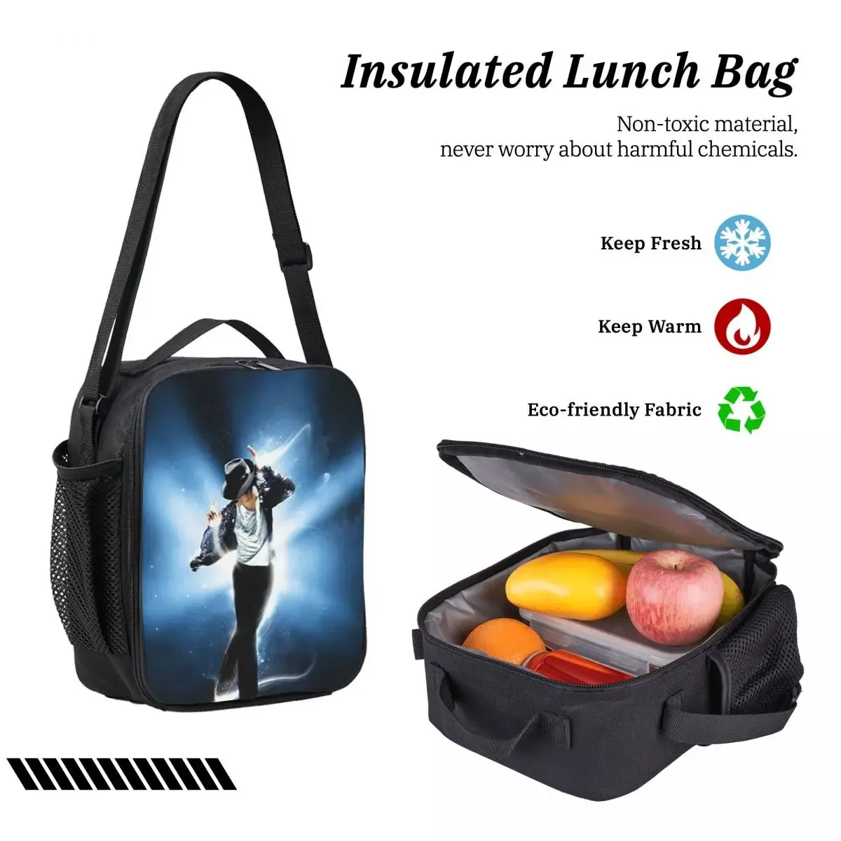 sac à dos michael jackson pour musiciens, chanteurs et danseurs, sac d'école, sac à bandoulière pour ordinateur portable, 3 sacs à bandoulière, sac à déjeuner isotherme, trousse à crayons